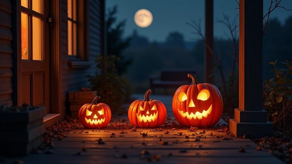 autumnal porch decoration scene