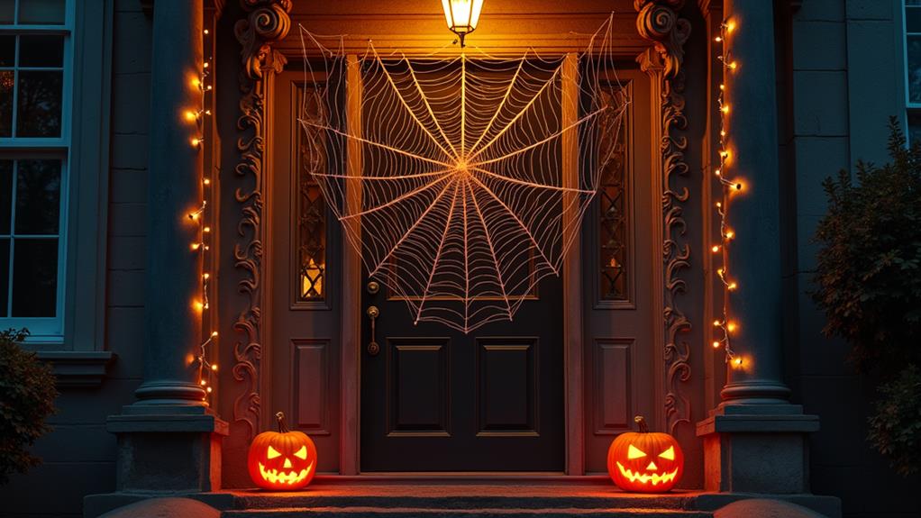 cobweb covered doorway decoration idea