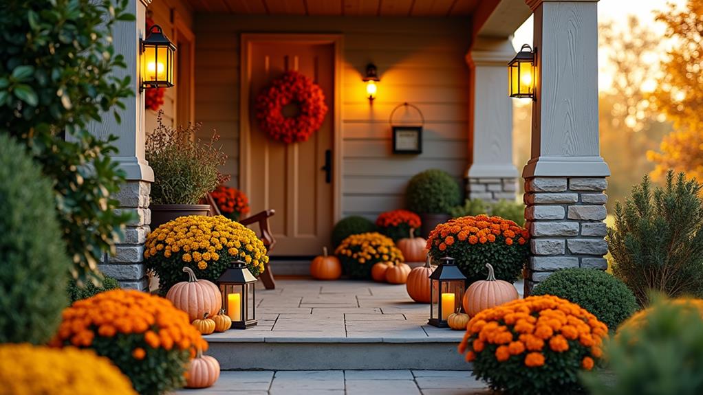 cozy autumn home entrance