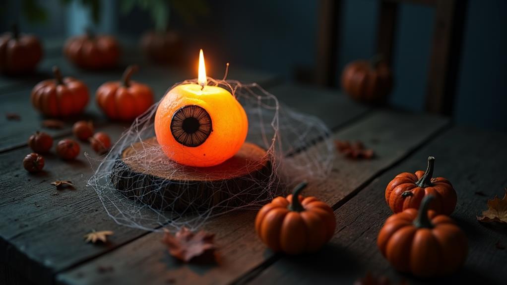 eerie halloween candle accent