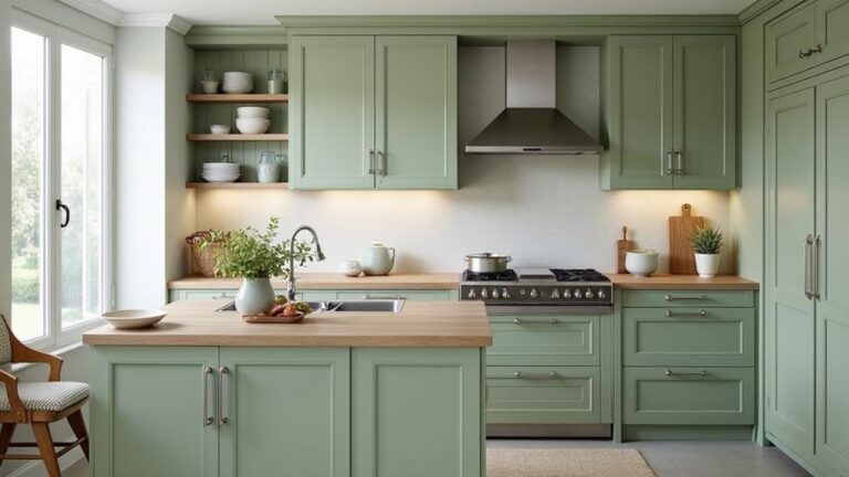 elegant sage green cabinets