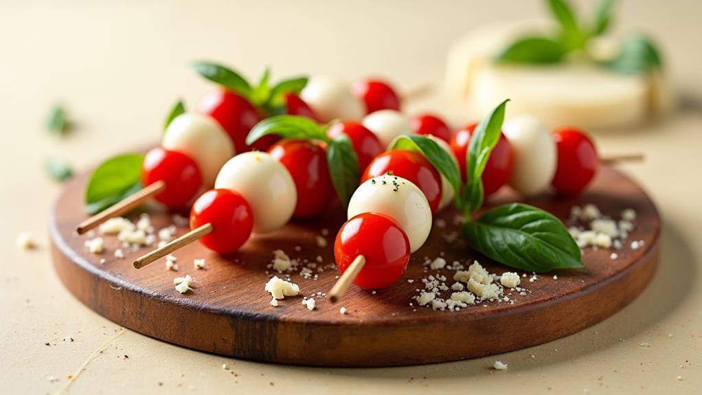 mini caprese skewers