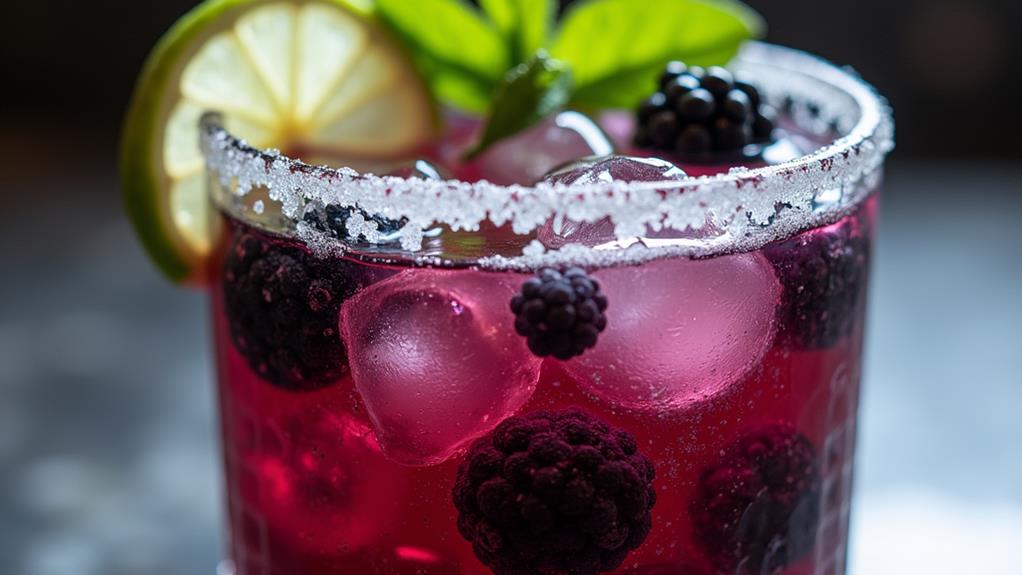 muddled blackberry syrup added