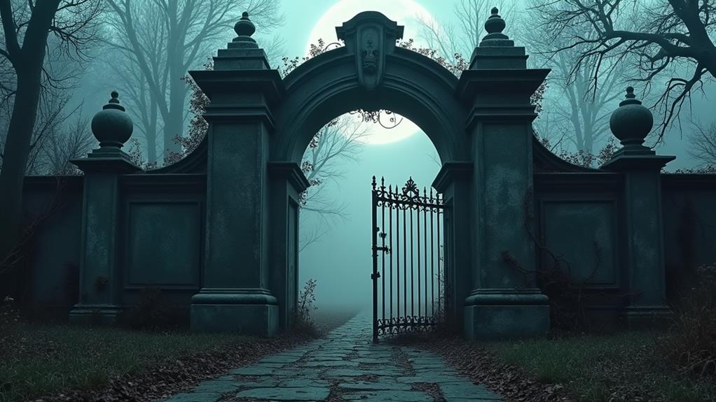 old forgotten cemetery entrance