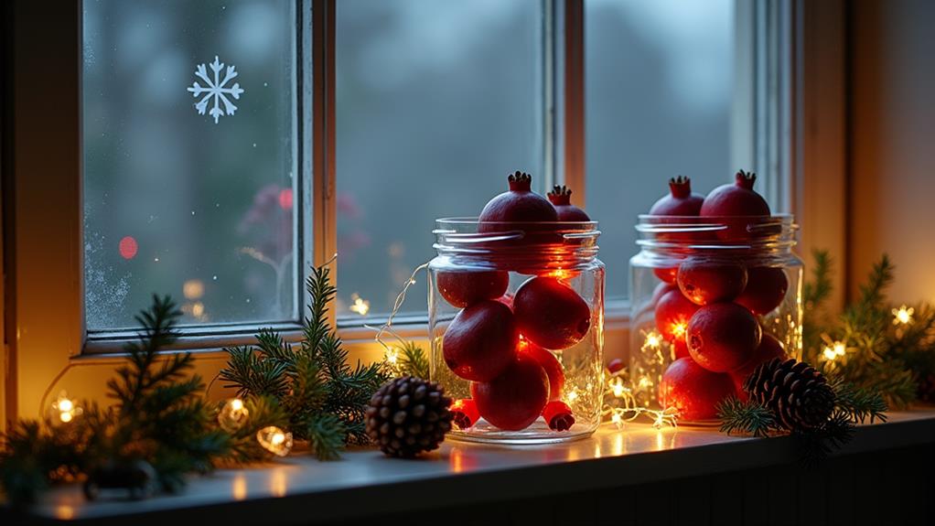 pomegranate filled glass containers