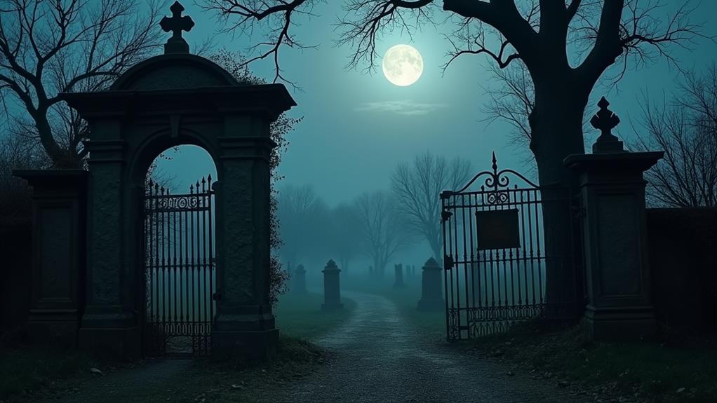 rusty old cemetery entrance