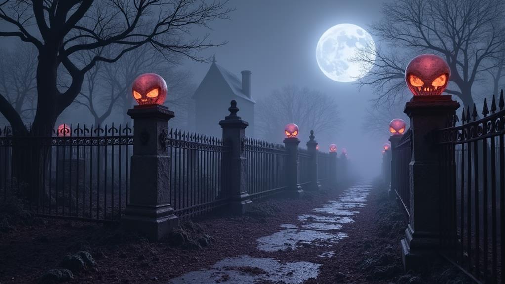 spooky cemetery border decor