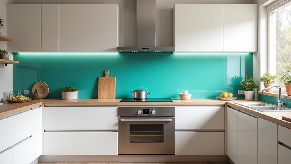 vibrant island kitchen accent