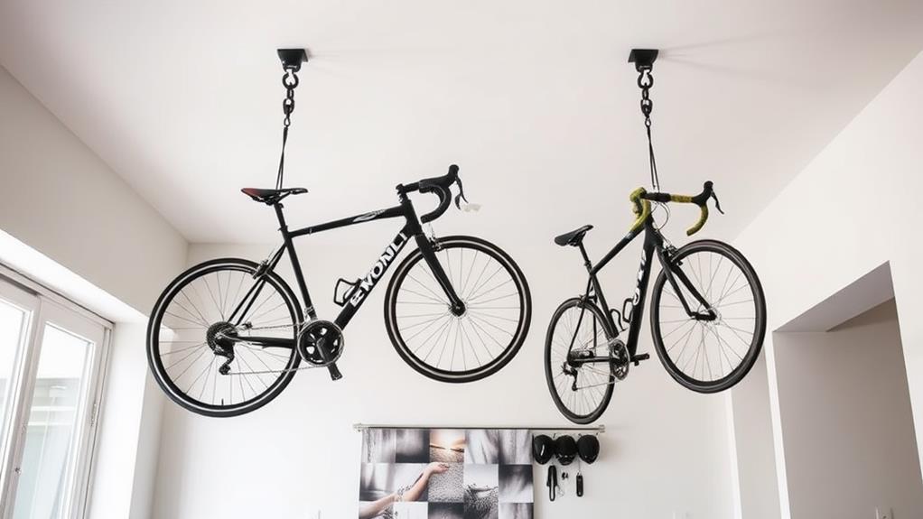 bicycle storage ceiling hooks