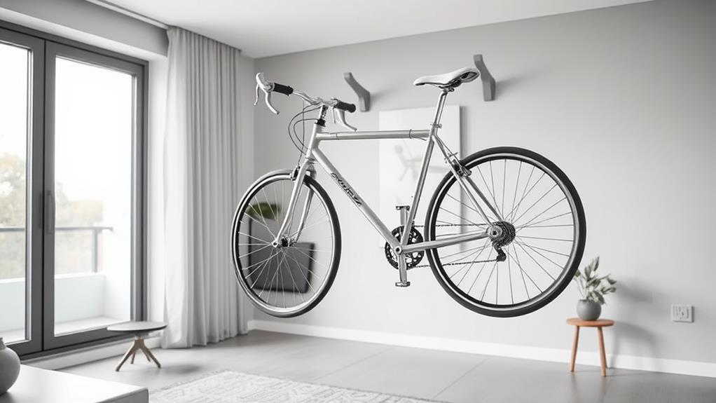 bike locked to wall