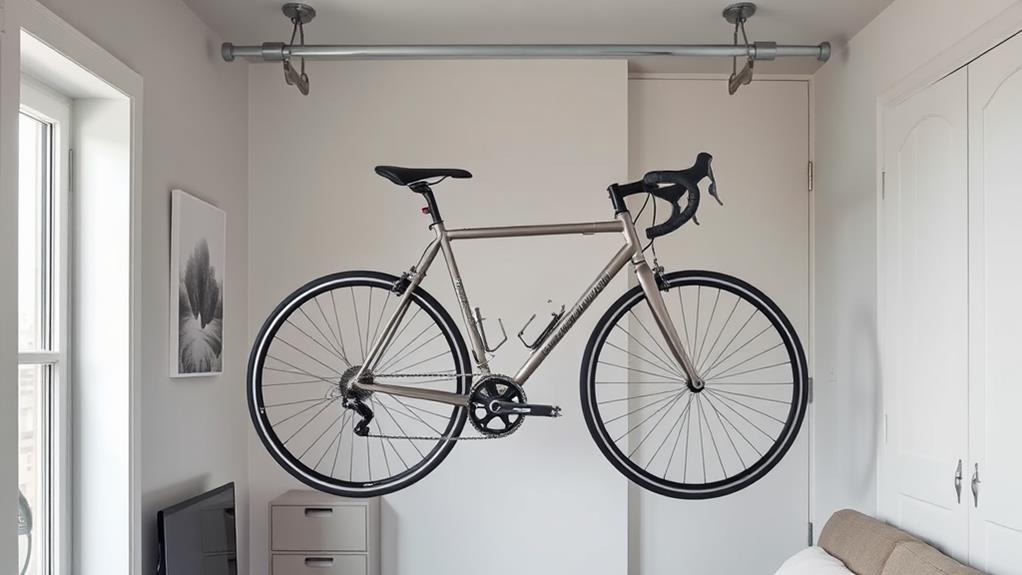 bike storage on ceiling