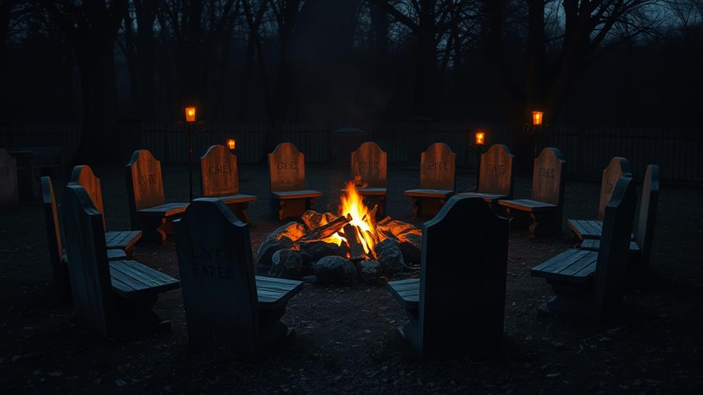 cemetery bench for mourners