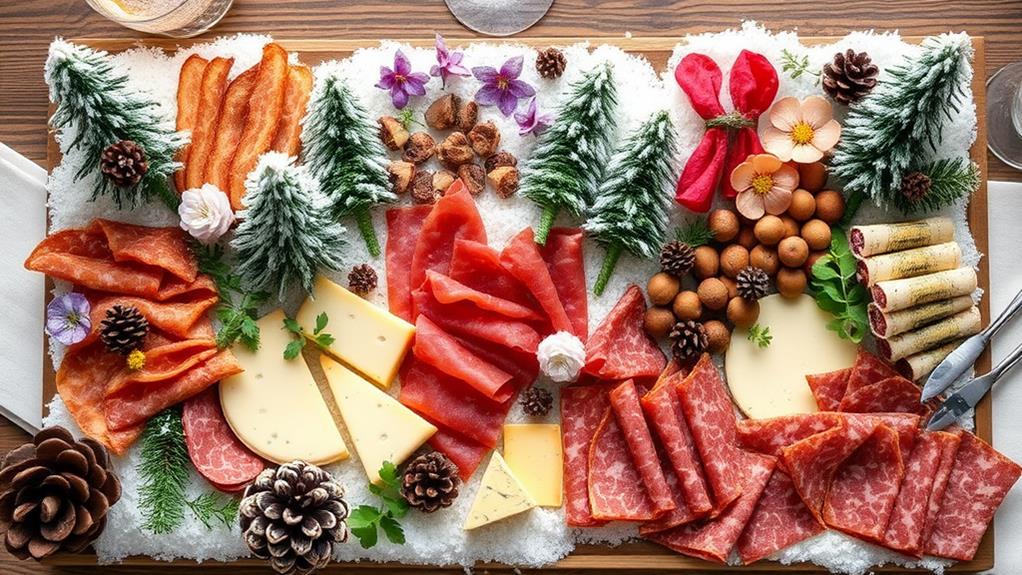 festive cold cuts display