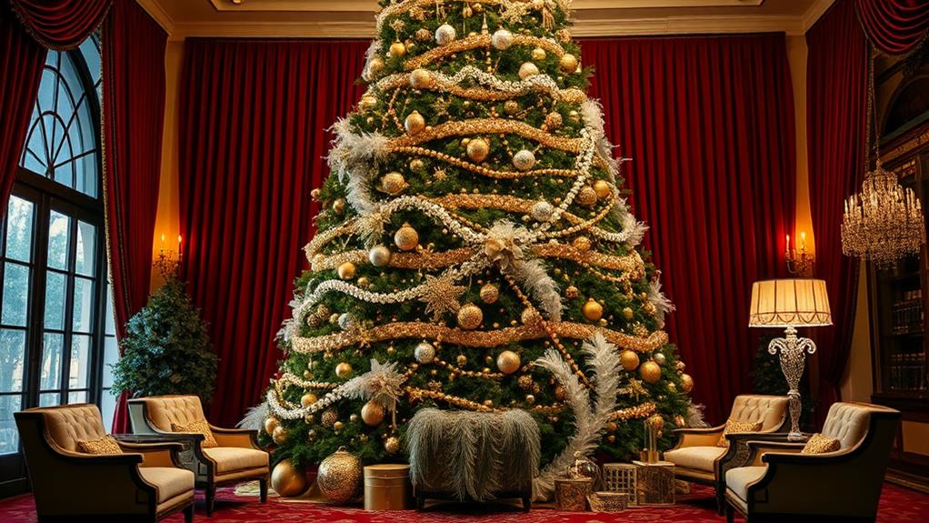 glitzy holiday tree decor