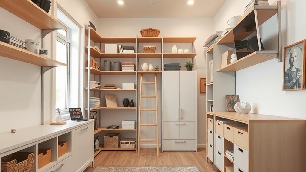 maximize space with shelves