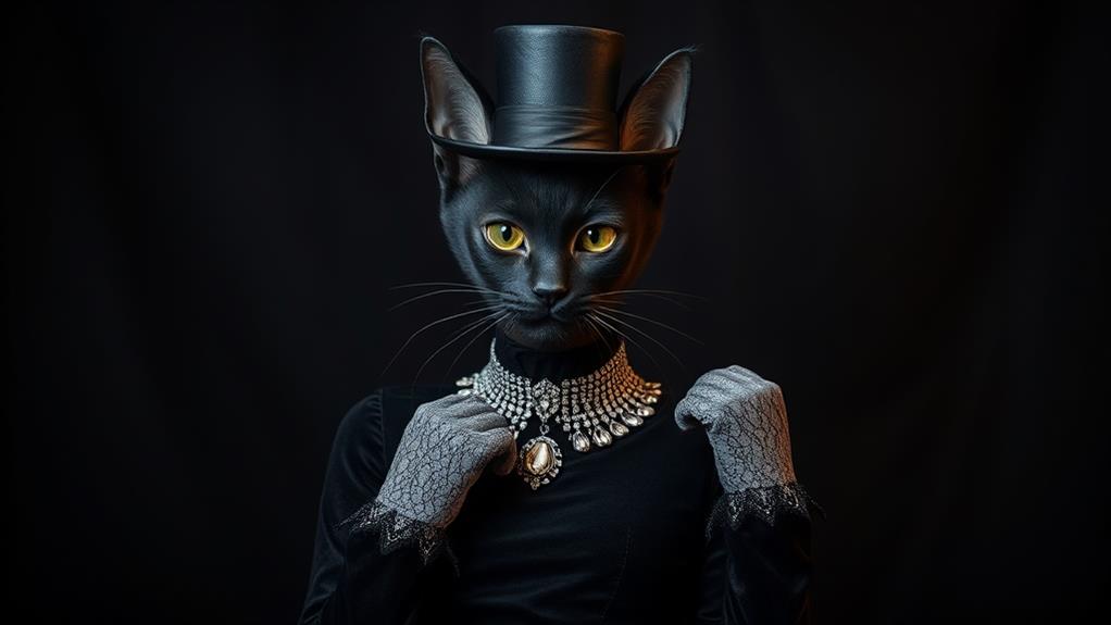 mysterious feline dark beauty