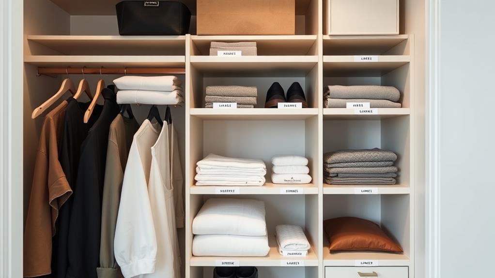 organize closet storage spaces