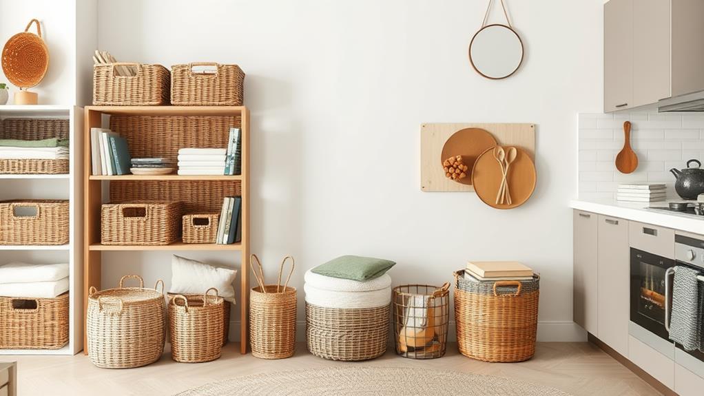 organize goods with bins