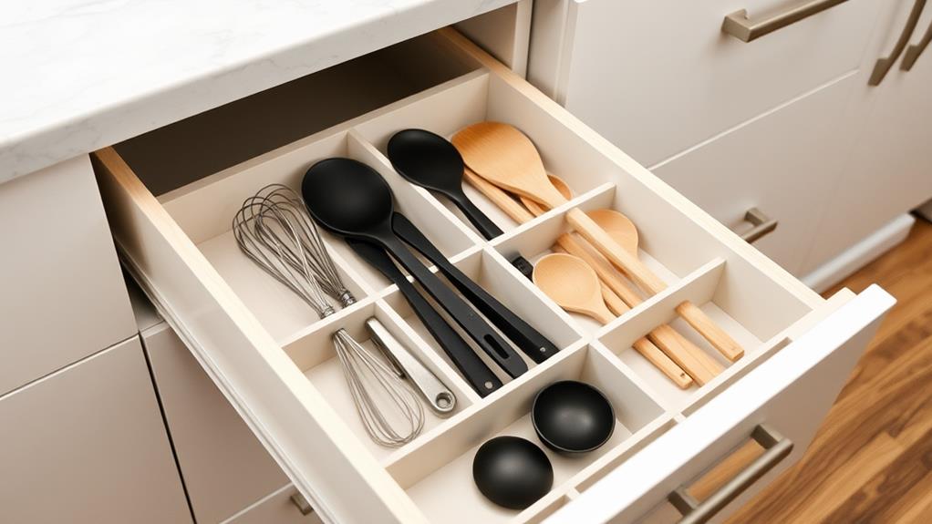 organize kitchen utensil clutter