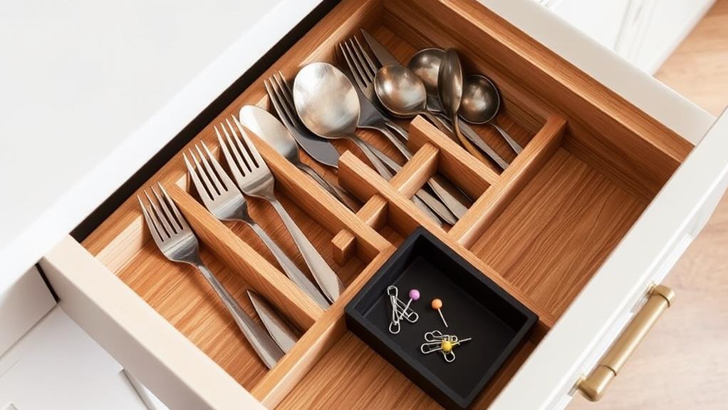 organize kitchen utensil space