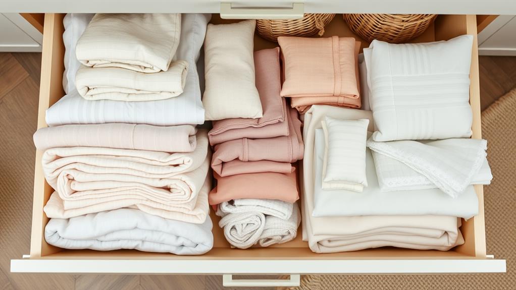 organize linen storage space