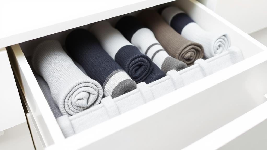 organize socks with dividers