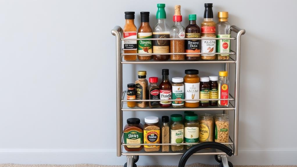 organize spices on wheels