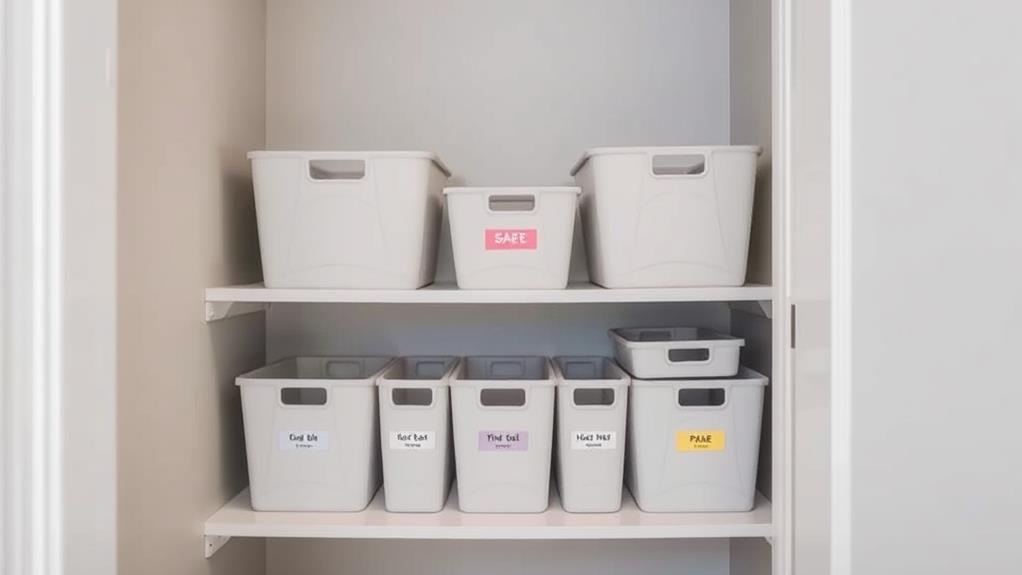 organize with labelled containers