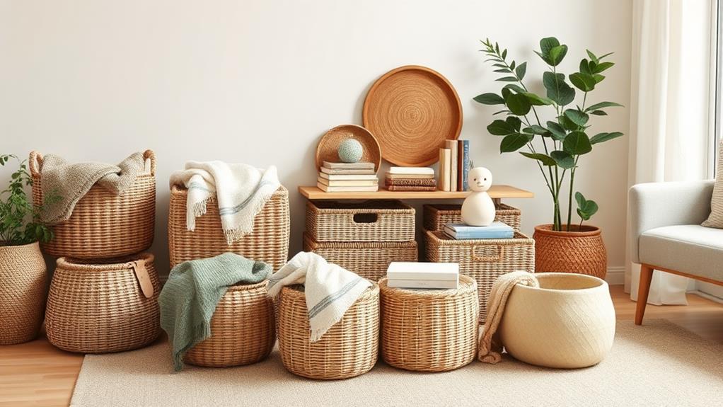 organize with storage baskets