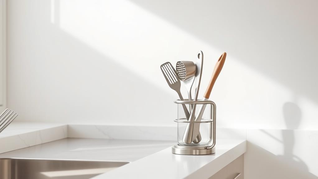 organized kitchen utensil storage