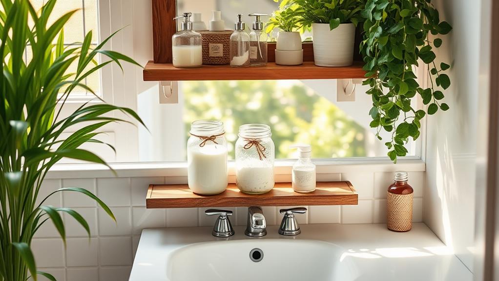 rustic bathroom storage solution