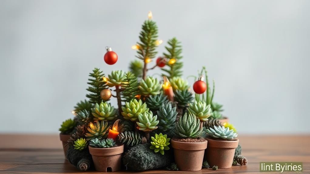 small plants in container