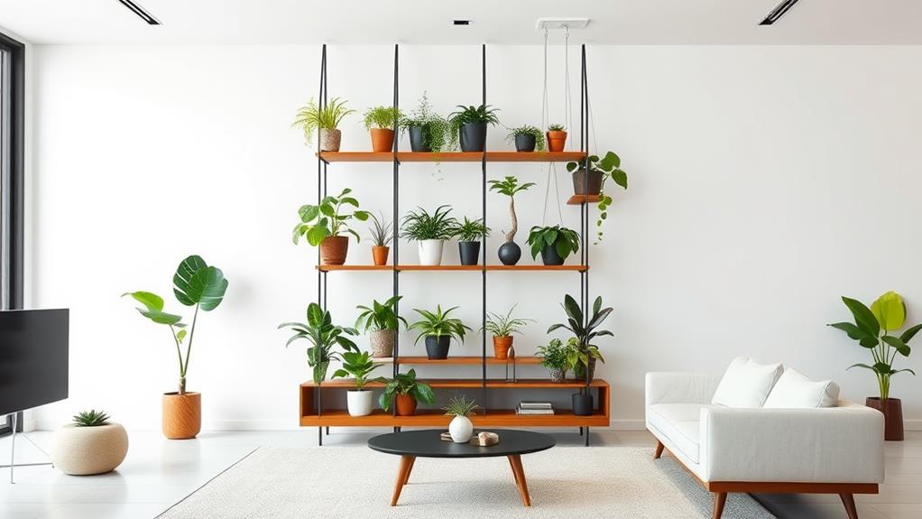 space saving indoor plant organization