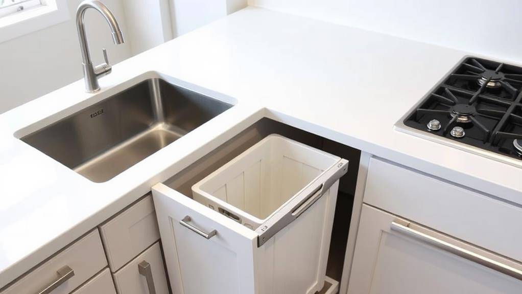 space saving kitchen trash solution