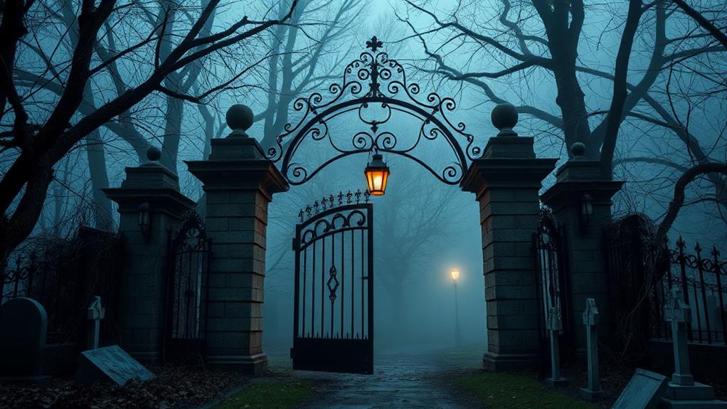 spooky graveyard gate design