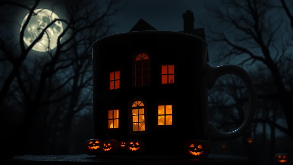 spooky mansion view displays