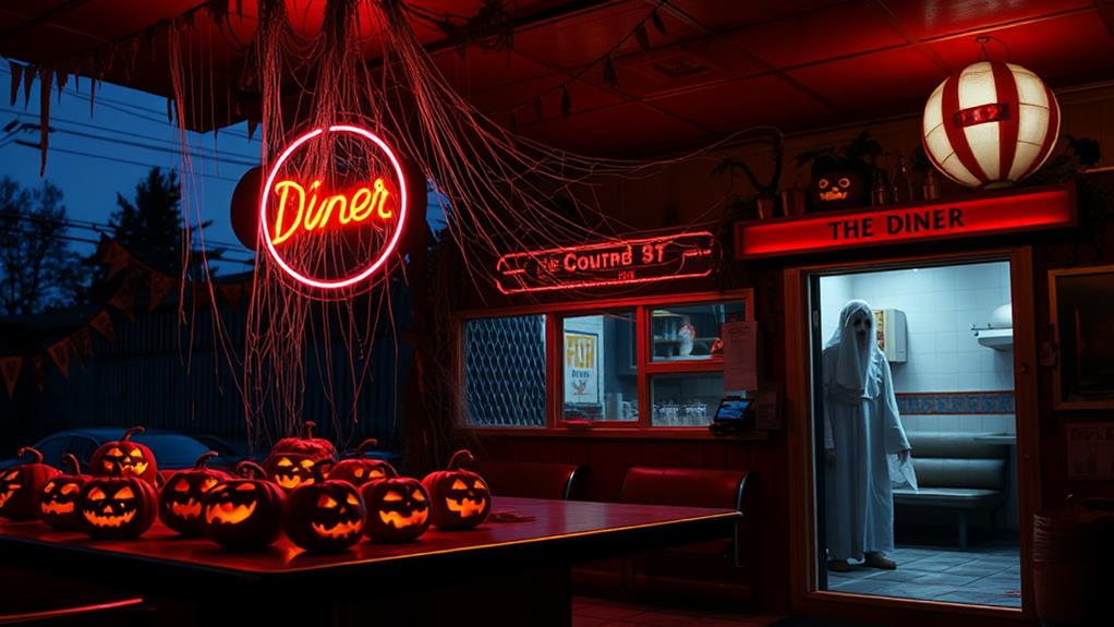 spooky retro diner decor