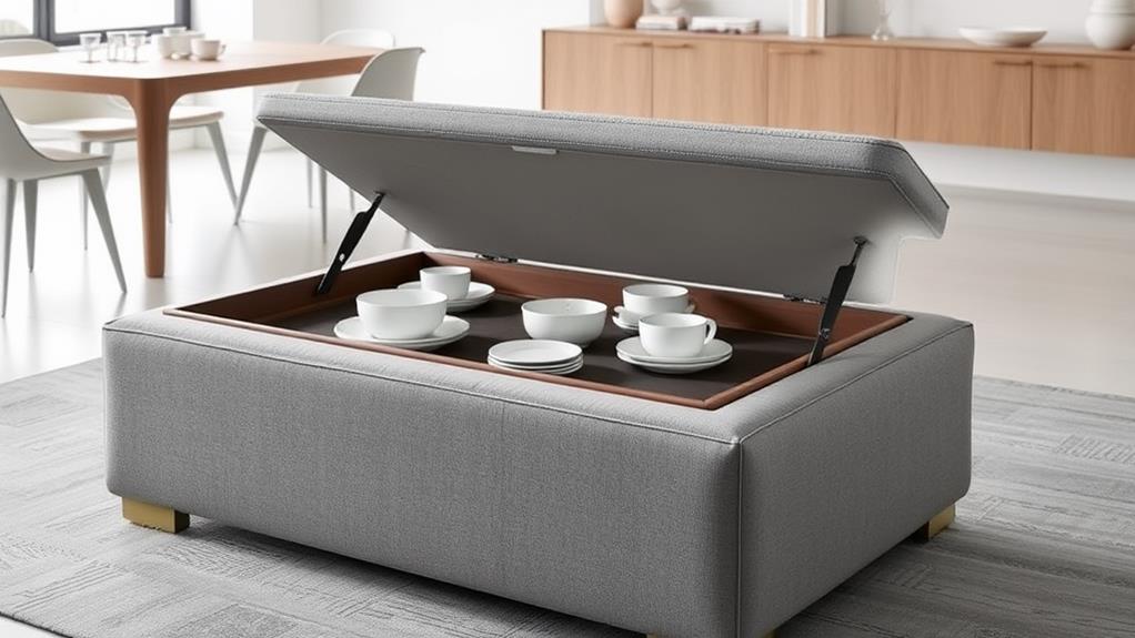 storage ottoman with tray