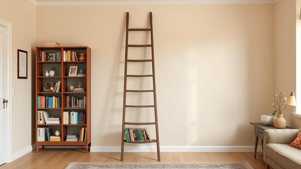 upcycle ladders into shelves